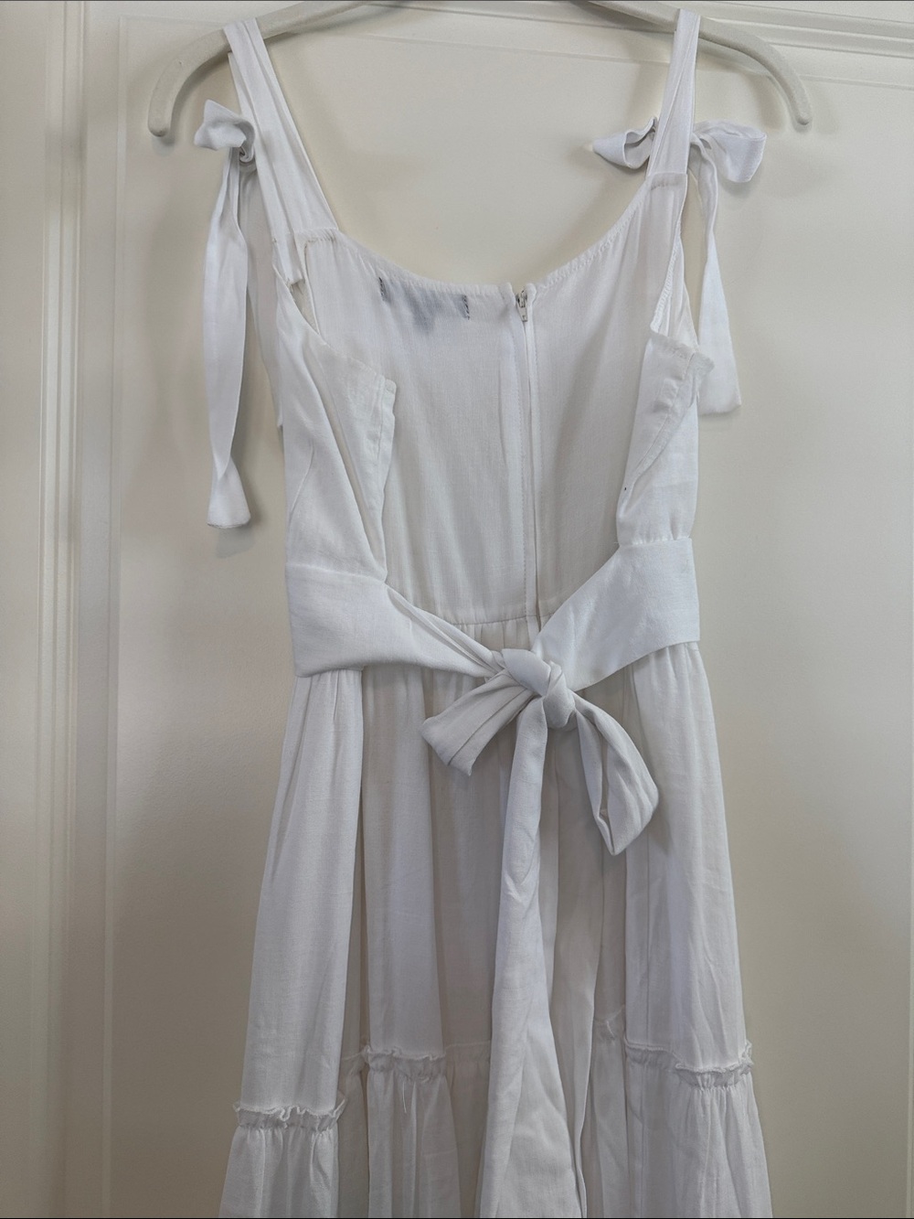 Trixxi White Tie-Shoulder Tiered Maxi Dress - Picture 4 of 4